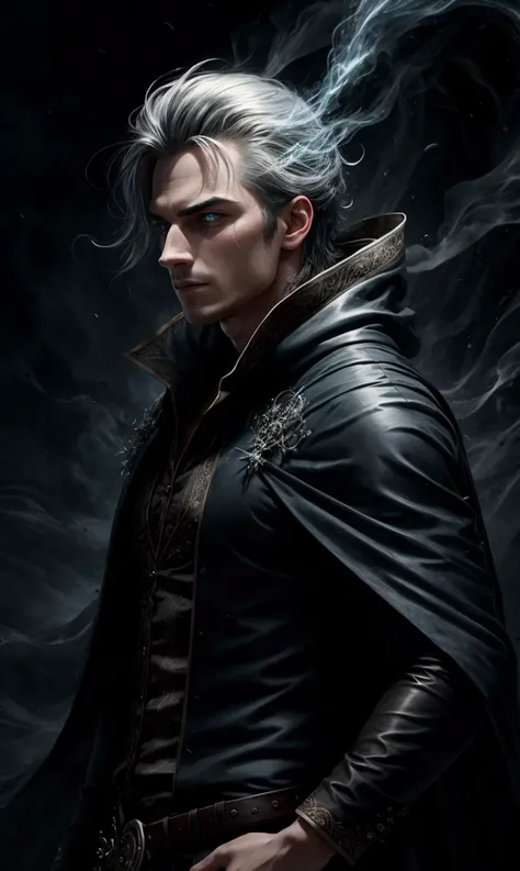 a profesional picture of 1man Rogue of the Shadows: Appearance: A lithe and agile figure, his skin is as pale as the moon that guides his nighttime raids. His eyes are like twin stars in the night sky, their silver irises reflecting the darkness that he navigates with ease. His hair is a midnight black, often worn in a loose braid that keeps it from his face as he moves with the grace of a hunting cat. His attire is a symphony of shadows, a suit of flexible leather that hugs his body like a second skin, with daggers sheathed at his wrists and ankles, ready for quick strikes in the cover of darkness. A cloak of deepest night, lined with silver thread, billows behind him as he moves, providing both camouflage and a touch of elegance to his otherwise utilitarian garb. ,
BREAK, realistic, perfect quality, best quality, ultrasharp, ultradetailed, perfect quality, masterpiece, intricated details, <lora:add_detail:0.4>, punk, <hypernet:sxzBloom_sxzBloom:0.3>, <lora:splashes_v.1.1:0.5> Splash, splashes, splashing, explosion, exploding <lora:Smoke:0.3> smoke, smokkk, colorfull cyan, hotify, vivid colors