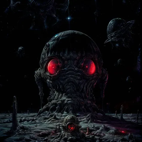 ((best quality)), ((masterpiece)), (detailed), cold hostile space, unknown horror, threat emanating from outer space