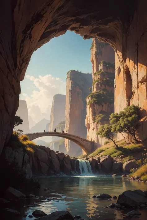 rich colors, intricate, (best quality:1.4), Masterpiece, capturing every detail of this serene and immersive landscape, <lora:ghibliStyleConcept_v40:0.42426406871192845>, (Bridges:0.8), <lora:FujiVelvia50:0.07071067811865475>, detailed background, portrait of cowboy