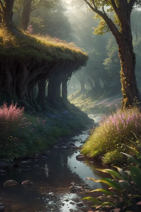 intricate details, (ultra realistic), <lora:FujiVelvia50:0.1>, fantasy, dof, (best quality), masterpiece, cinematic lighting, nature, landscape stretching, (concept art), field