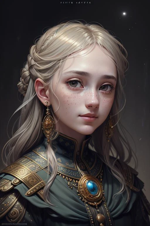 masterpiece, album art, (masterpiece:1.2), surrealism, old painting style, portrait shot, mini\(ttp\), contrast, otherworldly charm, golden light, (extremely detailed CG:1.2), moonlit fantastical forest, (low key), Studio Ghibli, house, (absurdres), Style-NebMagic, hyper detailed photo, complex stuff around, Bloodborne, <lora:marblesh:1>, freckles, very realistic, smirk, 1girl, low saturation, nose, (extremely detailed CG unity 8k wallpaper), {best quality}, intricate texture, (Alessandro Casagrande), (muted colours:1.2), 3D Digital Paintings, form-fitting,