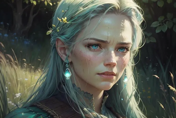 cliff, (((wicked))), detailed face, trending on artstation, grass, (masterpiece:1), HDR. by (James C. Christensen:1.2|Jeremy Lipking:1.1), ((cyan lights)), cheerful, 
