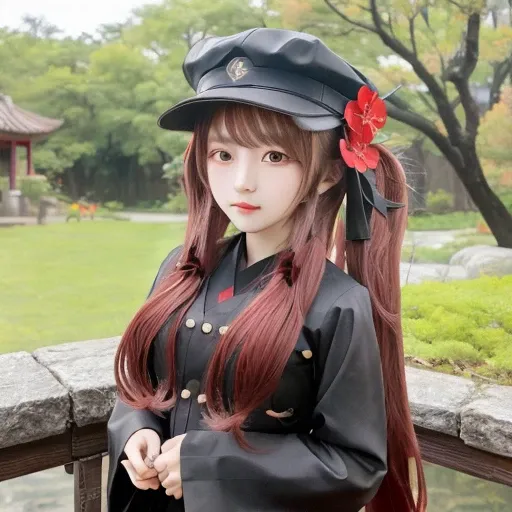 <lora:huTaoGenshinImpact_v12:1> <lora:koreanDollLikeness_v15:0.5>masterpiece, best quality, 1girl, hu tao (genshin impact),red eyes, twintails, brown hair, solo, symbol-shaped pupils, long hair,bangs, flower hat