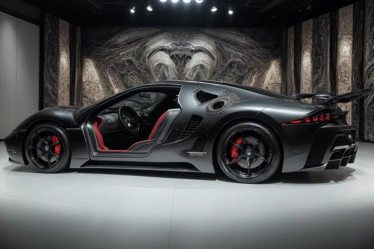 realistic photo of ftkr, (biomechanical:1.1) car, (H.R. Giger style:1.2), erotic, exotic, xenomorph car, realistic, (masterpiece:1.1), (best quality:1.1), beautiful, (intricate details), unity 8k wallpaper, ultra detailed, aesthetic, perfect lighting, <lora:Loha_FutkarV2:0.25>