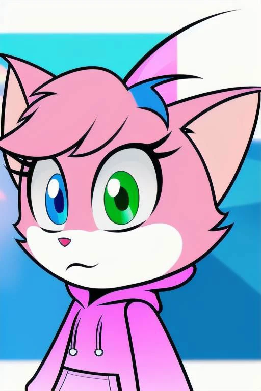 alphalexa, furry, vtuberhood, (green eyes, blue eyes, heterochromia)