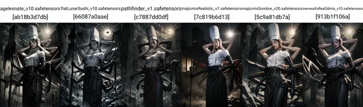 (masterpiece, best quality), olo, 1girl, fallingdevil, disembodied head, blood on face, extra arms, chef hat, closed eyes, black apron, elbow gloves <lora:csm_fallingdevil:1> <lora:epi_noiseoffset2:0.8>
BREAK
outdoors, pyramids, sun, raytracing <lora:add_detail:1>
BREAK
<lora:vergvoktre_finetuned:0.666> by vergvoktre, dramatic, gritty, nightmare, intricate details, hyperdetailed, cinematic, dark shot, film grainy, soothing tones, muted colors, technicolor