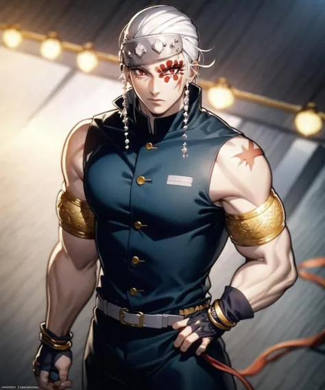 Highly detailed, High Quality, Masterpiece, beautiful, PekoraOutfit, hairband, fake rabbit ears, fur-trim, <lora:PekoraOutfit:1>, 1boy, solo, dio, headband, <lora:Char_Sigmas_Dio:0.9>