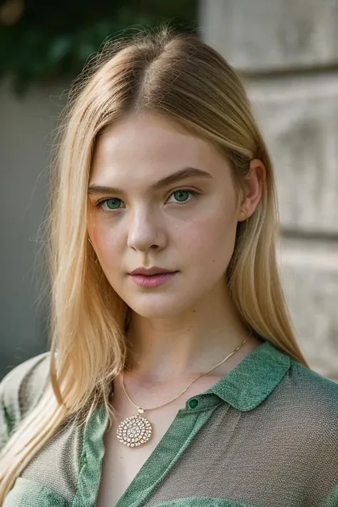 <lora:3ll3f4n:1>, Realistic photo of a beautiful 3ll3f4n woman, 1girl, solo, long hair, looking at viewer, blonde hair, shirt, jewelry, green eyes, upper body, parted lips, necklace, mole, lips, portrait, realistic, soft lighting, professional Photography, Photorealistic, detailed, RAW, analog, sharp focus, 8k, HD, DSLR, high quality, Fujifilm XT3, film grain, award winning, masterpiece