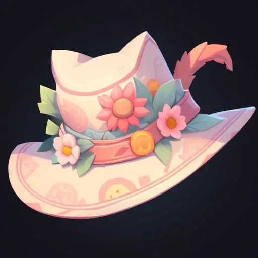 game icon institute,game icon,(The image is an A sun hat),Cat ears, beautiful patterns, stylish, still life, game icon, official art, well-structured, HD, 2d, game item icon, future style, (white background). <lora:game icon institute-mz:0.6>