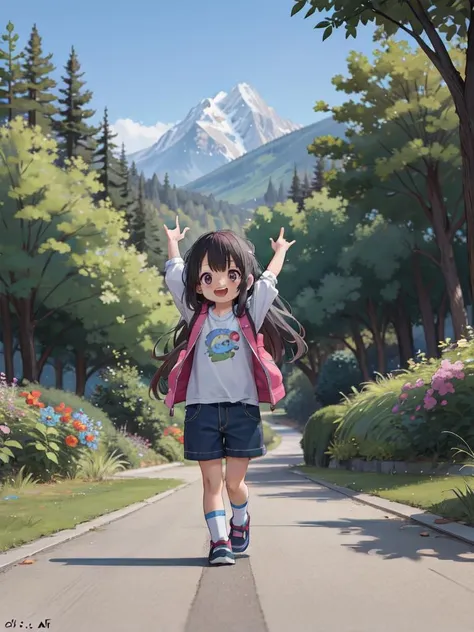 (((picture-perfect))) (-sized cin background, nature, 1girl, solo, full body) (((overinsanely delighted loveliness overload))) ((((((drawn by aki99))))))