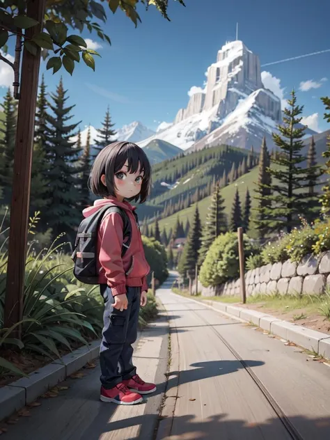 (picture-perfect) (-sized cin background, nature, 1girl, solo, full body)