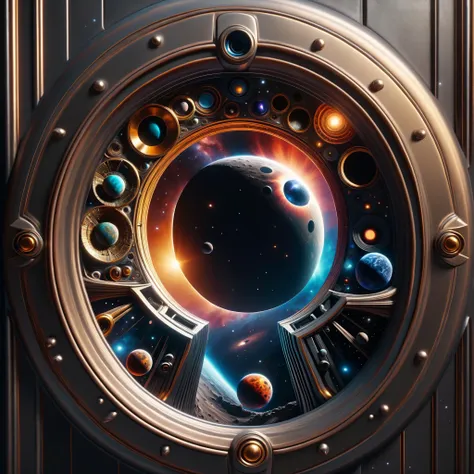 hyper detailed semi realistic 2.5D digital art masterpiece, dynamic, awesome quality,interstellar, extraterrestrial, redshift, cosmic dust, DonMK3yH0l3XL keyhole <lora:DonMK3yH0l3XL:1>