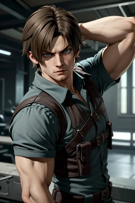 ((ultra detailed, masterpiece, absurdres))
<lora:RE6Leon:0.8>
RE6Leon, 1boy, brown hair, looking at viewer, flexing his muscles in a dramatic display of strength