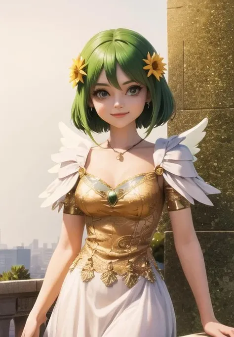 <lora:Engel_Daisy:0.8>, Engel_Daisy, smirk, green hair, (masterpiece, best quality, detailed:1.3)