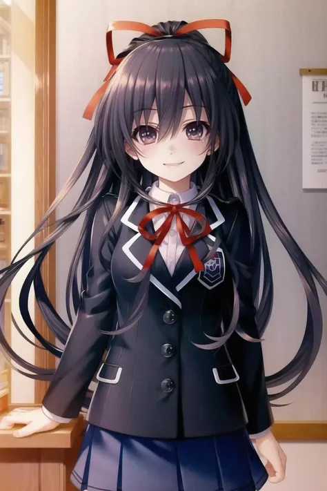 masterpiece, best quality, CG, wallpaper, HDR, high quality, high-definition, extremely detailed, tohkaschool, looking at viewer, smile