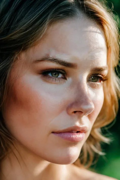 face shot of evgl, (serious look), (blonde medium length hair), (hand on chin), Photorealistic, Hyperrealistic, Hyperdetailed, analog style, hip cocked, demure, detailed skin, matte skin, soft lighting, subsurface scattering, realistic, heavy shadow, masterpiece, best quality, ultra realistic, 8k, golden ratio, Intricate, High Detail, film photography, soft focus, detailed skin texture, (blush:0.5), (goosebumps:0.5), subsurface scattering, <lyco:EvangelineL-RealVision-V1.0:1.0>