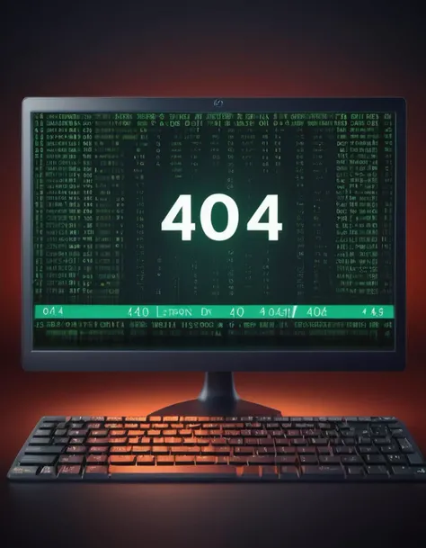 concept art <lora:404-CIvitAI-lora:1> 404, text 404, logo 404, Civitai404, ffusion404, 404 error code on a computer screen, shutterstock, digital errors, computer code, 40k, 4 0 k, istock, high quality screenshot, 4 0 years, 4 2 0 0 k, 2263539546, 2045, 4 2 0, on a dark background . digital artwork, illustrative, painterly, matte painting, highly detailed