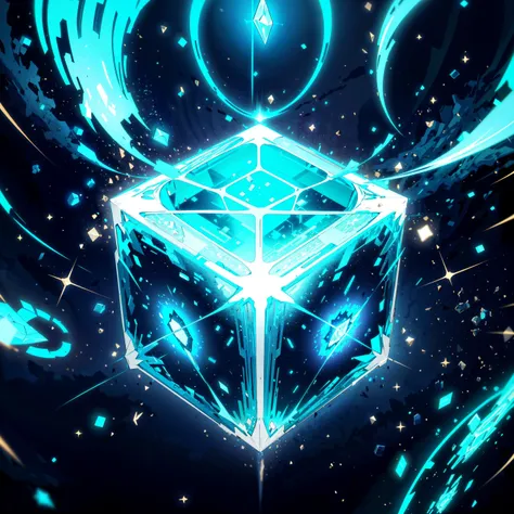 <lora:add_detail:0.4> <lora:CreationMagic:0.6> creationmagic , ethereal creation, fragmented construct, (masterpiece, best quality, highly detailed:1.2), <lora:wakfu-elio:0.8> (eliacube, magical pulsating cube with fissures on every angle and decorated by glowing engravings), floating, blue glow, blue magic, medieval, ancient architecture, glistening, (sparkles:0.8),