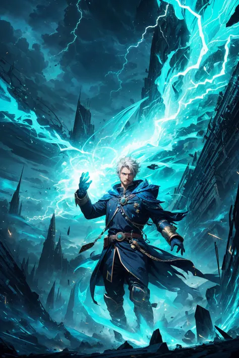 maximum details, cinematic, (abstract art:1.1), dark theme, <lora:add_detail:0.5>, <lora:epi_noiseoffset2:0.5>,
(1man, masculine adult male:1.2), light blue eyes, yellow hair, mustache,
solo, (full body:0.6), looking at viewer, detailed background, detailed face, (<lora:CreationMagic:0.6>, ethereal creation, creationmagic theme:1.1), glowing eyes, tempest-mage, intense concentration, wearing arcanist clothes, casting spell, floating particles, flying sparks, brewing storm, , protective barrier of lightning battlefield in background, dim light, epic atmosphere,