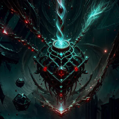 Hexcore <lora:CreationMagic-21:0.8> creationmagic , ethereal creation, fragmented construct, particles stream <lora:more_details:0.8> <lora:BloodMagic-20:0.8> bloodmagic, fantasy, magical energy, blood