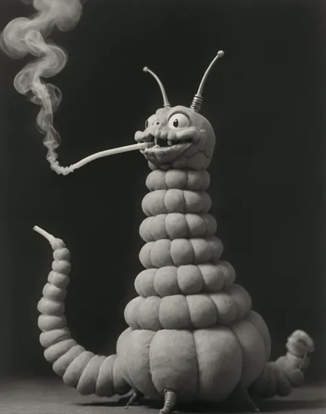 <lora:Leni_Riefenstahl_Style_-_Triumph_of_the_LoRA_XL:0.8> Leni Riefenstahl Style, a caterpillar smoking a hookah, surreal, alice in wonderland