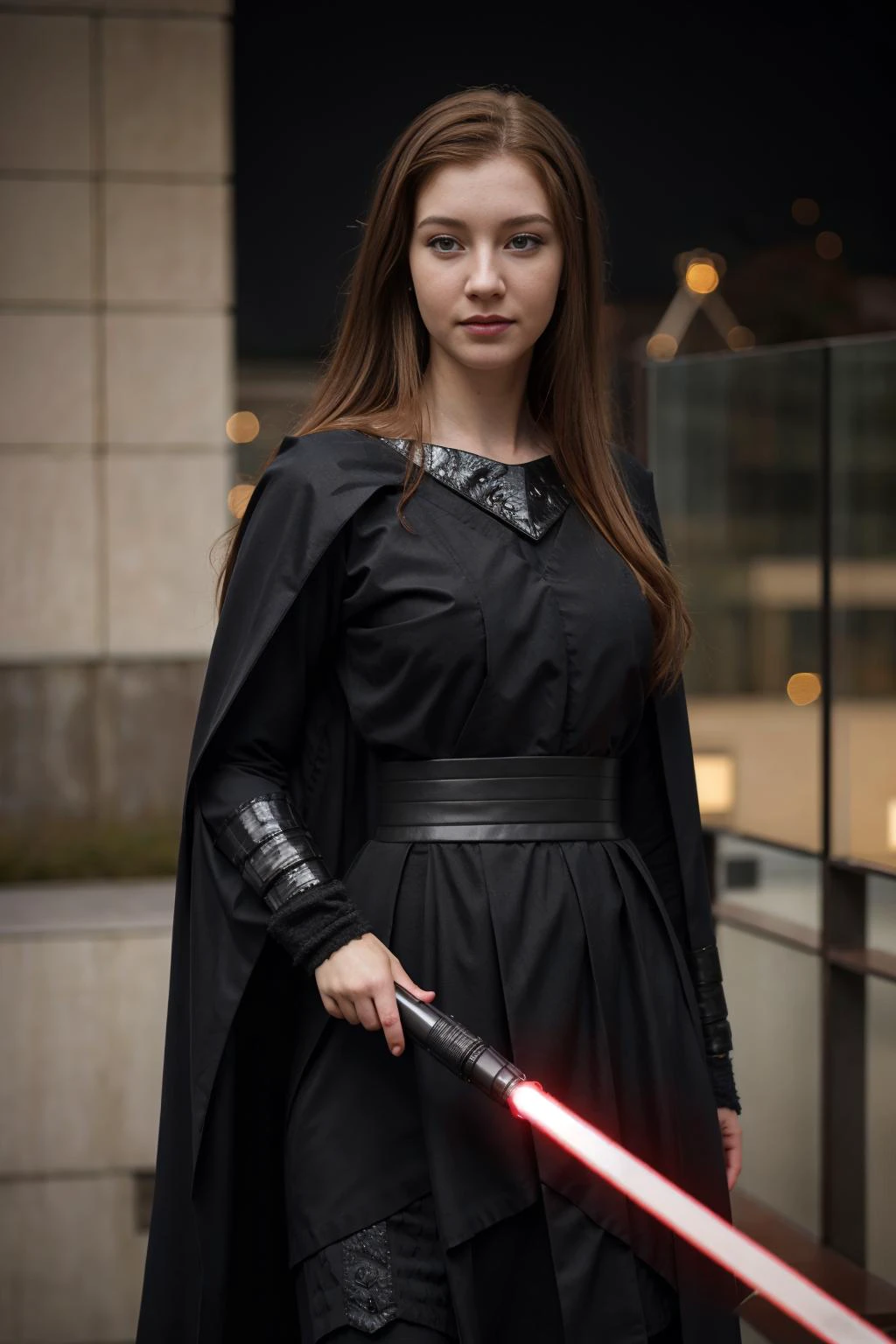 ,AnnaliseBasso, RED HAIR, (FULL BODY VIEW), medium breasts, ,, wearing black robes ,bracers, ,holding red lightsaber, in burning village , looking at viewer,, , 4k, best quality, bokeh, f1.4, 40mm, photorealistic, raw, 4k, detailed skin, textured skin, skin pores, intricate details ,,<lora:sthoutfitV2:0.7> , ,best quality, bokeh, f1.4, 40mm, photorealistic, raw, 4k, detailed skin, textured skin, skin pores, intricate details, ,,,,
,, , <lora:skin_slider_v2_1_FACE:.9>,,epiCRealism,