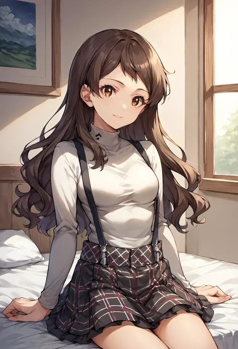 score_9, score_8_up, score_7_up, score_6_up, score_5_up, score_4_up, BREAK source_anime,
masterpiece, best quality, ultra detailed, perfect face, detailed face, upper body,
GirlSuspenders, white turtleneck, suspenders, plaid skirt, indoors, sitting, on bed,
KitazawaShiho, long hair, medium breast, light smile, <lora:ChamKitazawaShihoPonyXL:1> <lora:ChamShuujinAcademyUniformPonyXL:1>