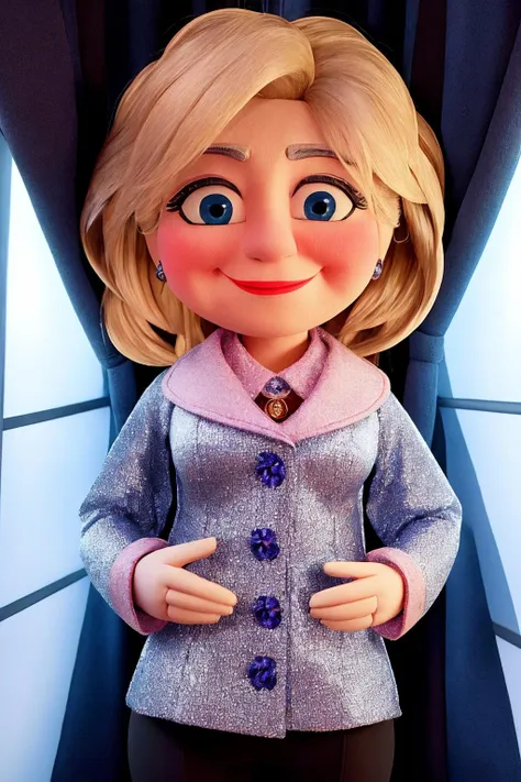 photo of a puppet of hillary clinton, realistic, unity 8k, best quality, ultra detailed, aesthetic, perfect lighting