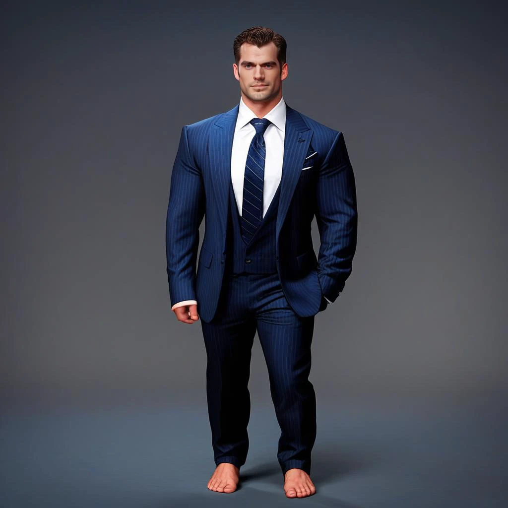 score_9, score_8_up, score_7_up, score_6_up, score_5_up, score_4_up,rating_explicit, 1boy, HenryCavill, full body, manly, muscular, macho, masculine, wearing a suit and tie, barefoot, (background is a busy city) <lora:Henry Cavill_epoch_10:1>