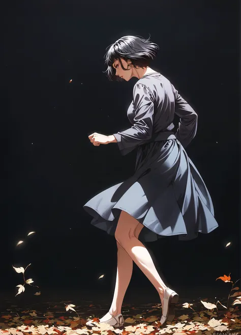 score_9, score_8_up, score_7_up, score_6_up, score_5_up,
ToukaArikawa,1girl,black hair,bob_cut,brown eyes, 
elegant full body portrait, dramatic light, suspense, strong pose, red, pink, black, side profile, running,
outside, strong wind, leaves, fall,  dark background, masterpiece, best quality, sharp_details, game_cg,
<lora:ToukaArikawaXLpony001:1>