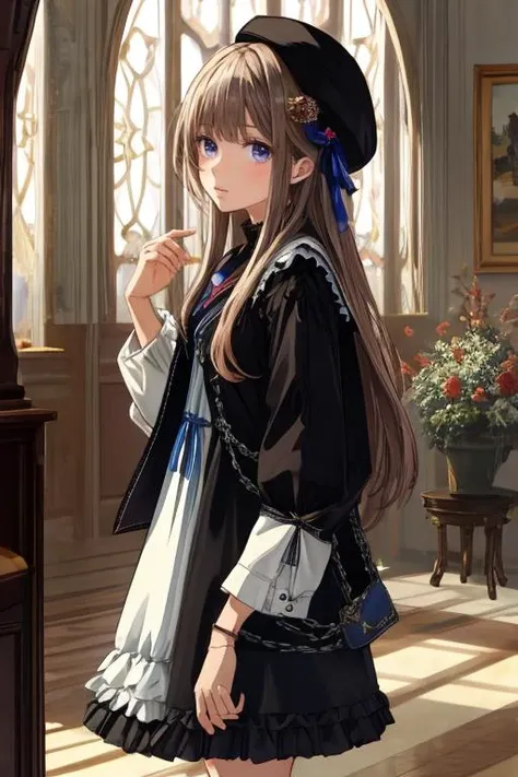 <lora:more_details:0.3>, (Masterpiece, top quality, best quality, official art, beautiful and aesthetic:1.2), (1girl:1.3), hertasr, dress, dollgirl ,beret, <lora:HertaStarRailV1:0.8>