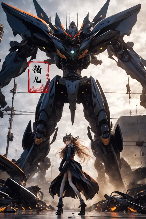 Mecha(dramatic, gritty, intense:1.4),masterpiece, best quality, 32k uhd, insane details, intricate details, hyperdetailed, hyper quality, high detail, ultra detailed, Masterpiece, super vista,
Epic CG masterpiece, Asuka Langley Soryu,hdr,dtm, full ha, in the style of mecha anime, like a god The dancing long knife charging forward battlefield, the burst meteor, the fierce battle of fighting with his life, 8K, ultra detailed graphic tension, dynamic poses, stunning colors, 3D rendering, surrealism, cinematic lighting effects, realism, 00 renderer, super realistic, full - body photos, super vista, super wide Angle, HD
Factory, machinery, luminescence, light pollution, cyberpunk
1girl, solo,(masterpiece), (best quality), mecha,battle, glowing, night,  science_fiction, signat,(Armor rusted:1.2)(At night:1.1),(white hair:1.1)(Optical wing deployment:1.5),
(Light pollution, laser sword in hand:1.2) (Slim body, long legs:1.1)mecha musume, flying, floating, skinny, thrusters, heavy weapon, cannon,Realistic light, high-precision shadows,ray tracing,8k,3d,Realistic style,Attack action, dynamic perspective,Very detailed detail, very nice texture,white,Collapsed house,(more drone:1.1),Floating cannon,(War damage:1.1), mechanical arms, headgear,
full body,Realistic skin, realistic light and shadow, Exposed collarbone, exposed shoulders{an extremely delicate and beautiful girl}(Combat posture:1.3),(ruins battlefield:1.5),light,3d,Unreal 5(Mechanical parts emit light:1.3)(light pollution:1.3)sweat(long legs:1.3),( very long hair:1.3),(Damaged clothes:1.3)tear,(injured:1.2),(There is a halo behind:1.1),Lens Halo,(very long Mechanical skirt:1.8),(very long mechanical cape:1.1),
Facing the audience,(Raising the weapon in hand:1.1),(messy hair:1.2), (Is attacking the audience with a weapon in hand:1.1)black clother,( wet hair:1.4)(Black transparent pantyhose:1.1)(light anger:1.1)(More halos:1.5)(Floating cape and skirt:1.1)(evil smile:1.1), (red ribbon),(Blood on face:0.8),
<lora:~Q?-g:u2 Mecha:0.8> <lora:girl_20231002050803:0.5>