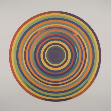 escarapela Le Parc a rainbow colored circle with a white background abstraccion geometrica, orange, yellow, red, blue, purple, violet, cockade, escarapela, circular stripes <lora:LeParc_AI_LoRA_XL_v2.0:1>