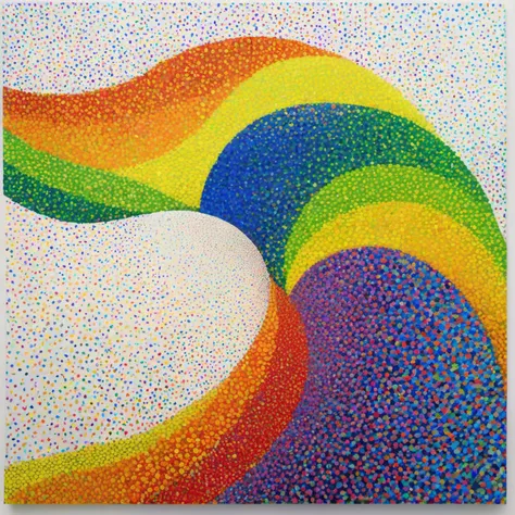 ((wave)) made of rainbow colored particles of light Le Parc abstraccion geometrica green, blue, pointillism, puntillismo, rainbow, red, orange, yellow, purple, violet, particles, puntos, points (detailled) <lora:LeParc_AI_LoRA_XL_v2.1:1>