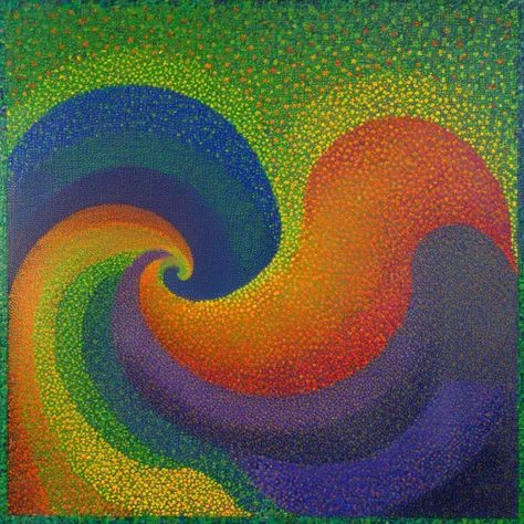 ((wave)) made of rainbow colored particles of light Le Parc abstraccion geometrica green, blue, pointillism, puntillismo, rainbow, red, orange, yellow, purple, violet, particles, puntos, points (detailled) ((masterpiece)), (top quality) <lora:LeParc_AI_LoRA_XL_v2.1:1>