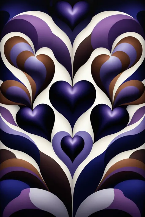 le parc,<lora:LeParc_AI_LoRA_XL_v2.1-000020:1>,
Decorative painting formed by repeated arrangement of heart patterns,chocolate material,white,lavender and navy flora soft four colors,3D vector art,cute and quirky,fantasy art,water effect color,bokeh,Adobe Illustrator,hand painting,digital painting,low poly,soft lighting,top view,isometric style,retro aesthetics,character focus,4K resolution,realistic photo rendering,use Cinema 4D,sweet,abstraccion,GEOMETRICA,COLOR SURFACES,