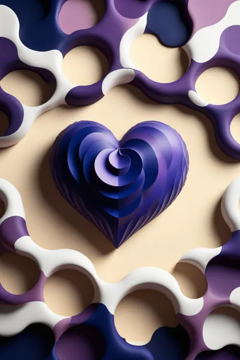 le parc,<lora:LeParc_AI_LoRA_XL_v2.1-000020:1>,
Decorative painting formed by repeated arrangement of heart patterns,chocolate material,white,lavender and navy flora soft four colors,3D vector art,cute and quirky,fantasy art,water effect color,bokeh,Adobe Illustrator,hand painting,digital painting,low poly,soft lighting,top view,isometric style,retro aesthetics,character focus,4K resolution,realistic photo rendering,use Cinema 4D,sweet,abstraccion,GEOMETRICA,COLOR SURFACES,