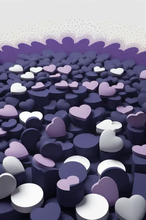 le parc,<lora:LeParc_AI_LoRA_XL_v2.1-000020:1>,
Decorative painting formed by repeated arrangement of heart patterns,chocolate material,white,lavender and navy flora soft four colors,3D vector art,cute and quirky,fantasy art,water effect color,bokeh,Adobe Illustrator,hand painting,digital painting,low poly,soft lighting,top view,isometric style,retro aesthetics,character focus,4K resolution,realistic photo rendering,use Cinema 4D,sweet,abstraccion,GEOMETRICA,COLOR SURFACES,