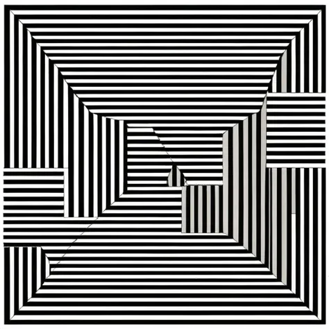 (triangle:3) made of stripes Le Parc with a black and white design abstraccion geometrica <lora:LeParc_AI_LoRA_XL_v2.1:1>