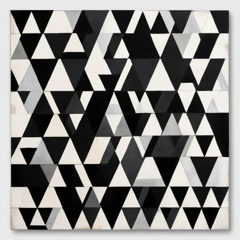 (triangle:2) made of stripes Le Parc with a black and white design abstraccion geometrica <lora:LeParc_AI_LoRA_XL_v2.1:1>