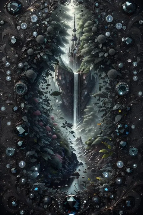 <lora:black-diamond-style-darquelilly-v3:1> blackdiamondstyle, nature