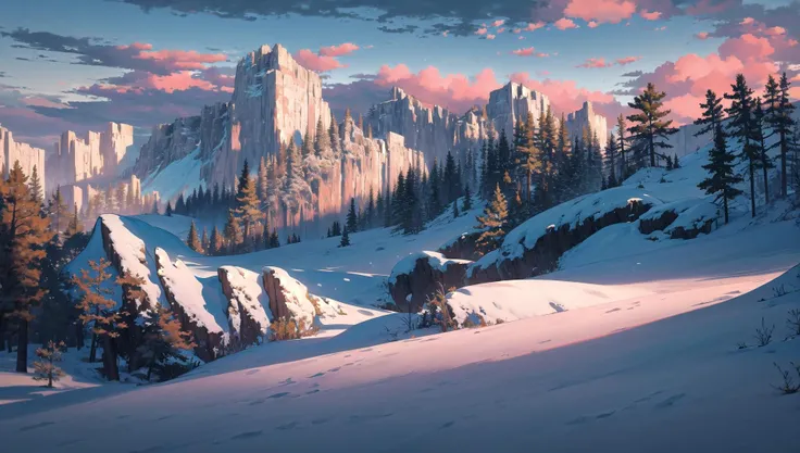 masterpiece, best quality, highres, scenery, nature, mountains, snow mountains, day, sky, cloud, horizon, outdoors, (no humans), cinematic lighting, professional shadow <lora:Vibrance:0.15>