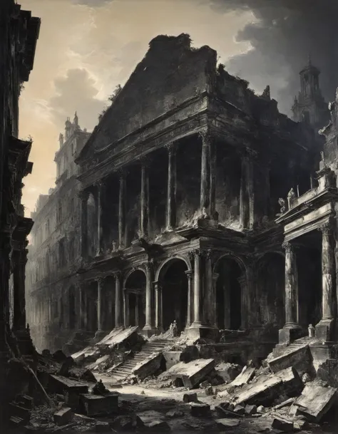 by Giovanni Battista Piranesi, artstyle-abstract expressionism, (terrifying but extremely beautiful:1.4), (masterpiece, best quality:1.4) , in the style of nicola samori,
<lora:epi_noiseoffset2:0.5> <lora:add-detail-xl:1> <lora:xl_more_art-full_v1:0.5> <lora:NicolaSamori:0.7>