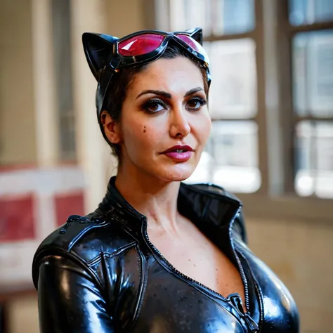 zPDXL2, zPDXLrl, <lora:AvaAddams4:1>, <lora:lowlight:0.3>, AvaAddams, realistic, solo, looking at viewer, upper body, depth of field, catwoman,