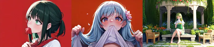 highly insanely detailed, masterpiece, top quality, best quality, highres, 4k, 8k, RAW photo, (very aesthetic, beautiful and aesthetic),
__lazy-wildcards/subject/action-nsfw-others/lift_by_self_with_mouth/prompts__,
<lora:shirtlifthent:0.7>,
(1girl:1.3), 1other,
__lazy-wildcards/dataset/background__,âââ