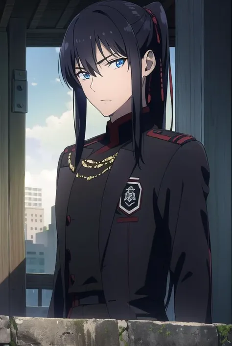 yuukanda, <lyco:yuukanda-LYCORIStest:1>,
yuu kanda, long hair, black hair, ponytail, blue eyes, mature male, 1boy,
BREAK gloves, uniform, military, military uniform,
BREAK looking at viewer,
BREAK outdoors, city,
BREAK <lora:GoodHands-vanilla:1>, (masterpiece:1.2), best quality, high resolution, unity 8k wallpaper, (illustration:0.8), (beautiful detailed eyes:1.6), extremely detailed face, perfect lighting, extremely detailed CG, (perfect hands, perfect anatomy),