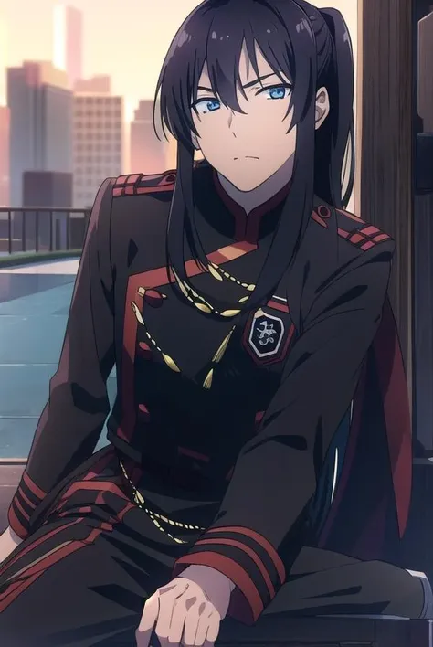 yuukanda, <lyco:yuukanda-LYCORIStest:1>,
yuu kanda, long hair, black hair, ponytail, blue eyes, mature male, 1boy,
BREAK gloves, uniform, military, military uniform,
BREAK looking at viewer,
BREAK outdoors, city,
BREAK <lora:GoodHands-vanilla:1>, (masterpiece:1.2), best quality, high resolution, unity 8k wallpaper, (illustration:0.8), (beautiful detailed eyes:1.6), extremely detailed face, perfect lighting, extremely detailed CG, (perfect hands, perfect anatomy),