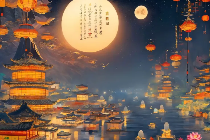 ((best quality)), ((masterpiece)), (detailed) ,
 ((xinjin ,chinese text,  text focus,wall of text)),
((guanyin,1girl),water,lotus,traditional media,jewelry, moon),
jile, east asian architecture,architecture,
<lora:add_detail:1>,<lora:yuzuv10:0.5>, <lora:bguanyinv3:0.987>