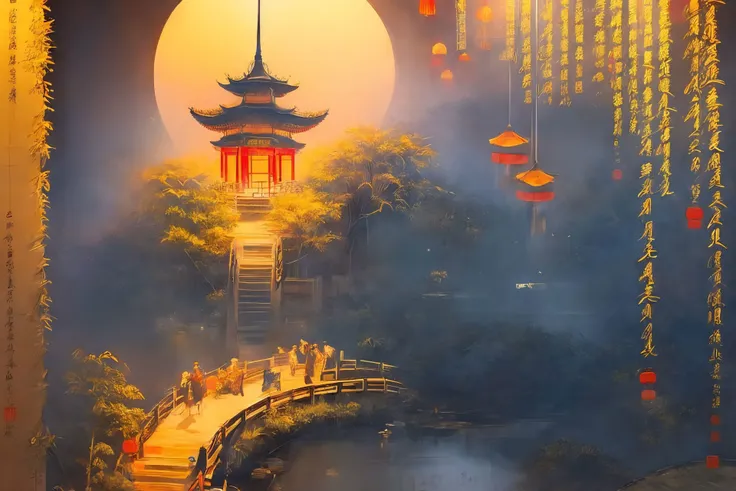 ((best quality)), ((masterpiece)), (detailed) ,
((xinjin ,chinese text, text focus,wall of text)),
((guanyin,1girl),water,lotus,traditional media,jewelry, moon),
jile, east asian architecture,architecture,
<lora:add_detail:1>,<lora:yuzuv10:0.5>, <lora:bguanyinv3:0.987>