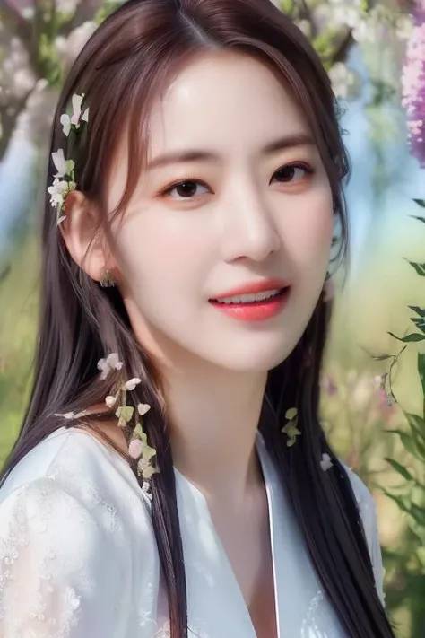 <lora:lesserafimSakura:1>,Sakura,(close-up photo:1.5),(pov:1.1),korean, woman, complex 3d render ultra detailed, portrait of beautiful woman,, moody portrait, striking features, beauty, intricate details, dramatic composition, tension, contrast, texture, realism, high-quality rendering, stunning art, high quality, film grain, Fujifilm XT3,swirly bokeh,(realistic, photo-realistic:1.4),RAW photo,physically-based rendering,(looking at viewer:1.4),(8k, best quality, masterpiece:1.2),(full body shot:1.1),octane render,extremely detailed CG, unity 8k wallpaper,(studio soft light, rim light,in forest,sunlight:1.2),standing,(a girl is wearing wedding dress:1.5),hyper realistic detail shiny skin,ultra detailed,(ultra realistic:1.5),(intricate:1.2),(photorealistic:1.4),1girl,(skinny:1.3),(detailed cheery blossom in background:1.2)